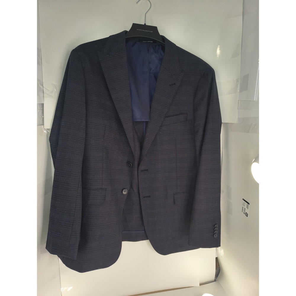 AWEARNESS Kenneth Cole Slim Fit Blazer Sport Coat Blue Check Men's 46R *